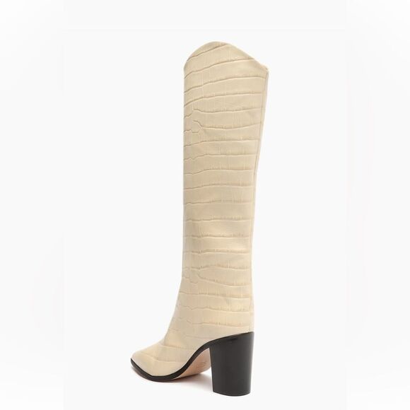 Schutz Maryana Croc-Embossed Leather Boots - Picture 5 of 9